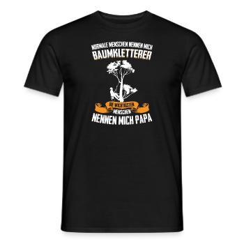 Baumpfleger Papa Baumkletter Geschenk - Männer T-Shirt - Schwarz - Vorne - AI Model Male 178 light (178cm)