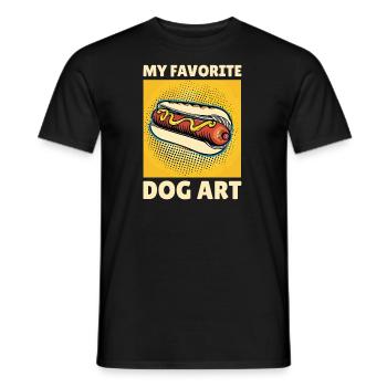 Hot Dog Pop Art MON DOG ART PRÉFÉRÉ - T-shirt homme - noir - Devant - AI Model Male 178 light (178cm)