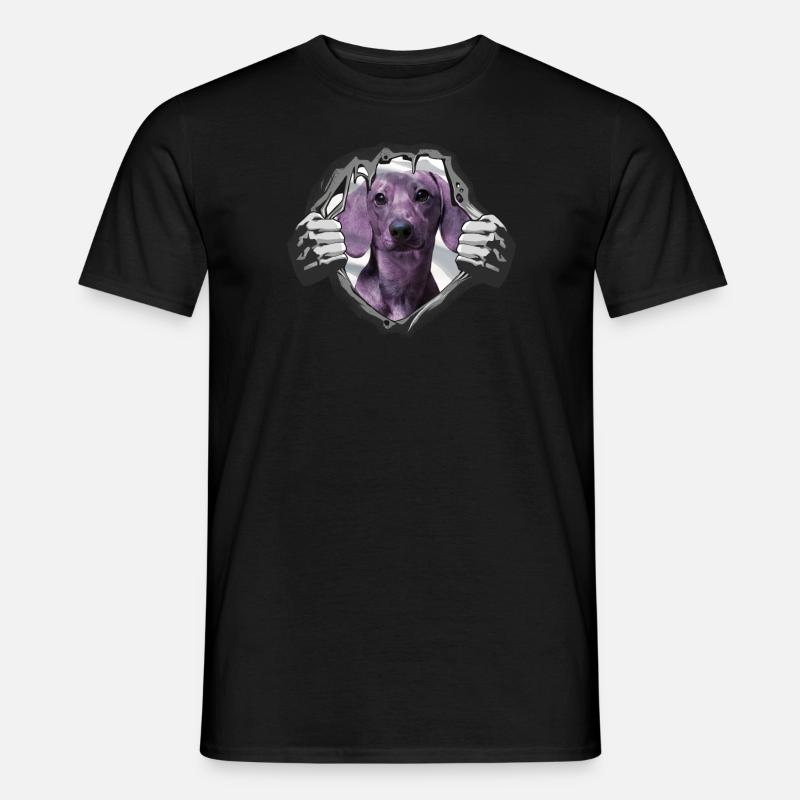 Hund Dackel Hundebesitzer Geschenkidee - Männer T-Shirt - Schwarz