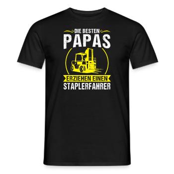 Staplerfahrer Papa Logistiker Geschenk - Männer T-Shirt - Schwarz - Vorne - AI Model Male 178 light (178cm)