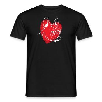Chien Bulldog Dog Propriétaire Gechenkidee - T-shirt homme - noir - Devant - AI Model Male 178 light (178cm)