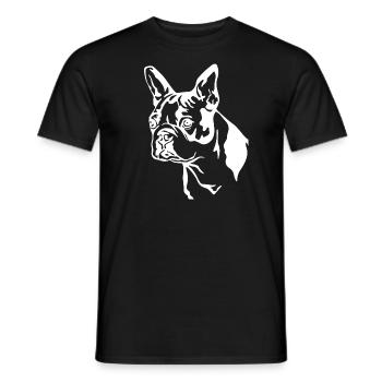 Chien Bulldog Dog Propriétaire Gechenkidee - T-shirt homme - noir - Devant - AI Model Male 178 light (178cm)