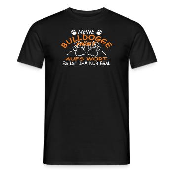 Chien Bulldog Dog Propriétaire Gechenkidee - T-shirt homme - noir - Devant - AI Model Male 178 light (178cm)
