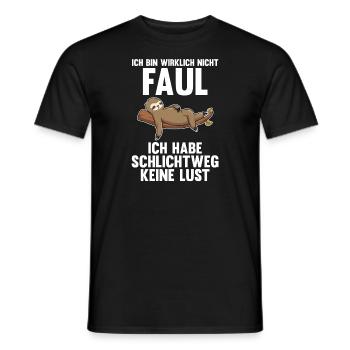 Faultier Faul Sarkasmus Geschenk - Männer T-Shirt - Schwarz - Vorne - AI Model Male 178 light (178cm)