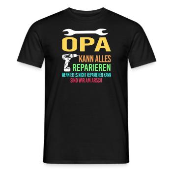 Opa Familie Großväter Geschenk - Männer T-Shirt - Schwarz - Vorne - AI Model Male 178 light (178cm)