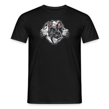 Chien Bulldog Dog Propriétaire Gechenkidee - T-shirt homme - noir - Devant - AI Model Male 178 light (178cm)