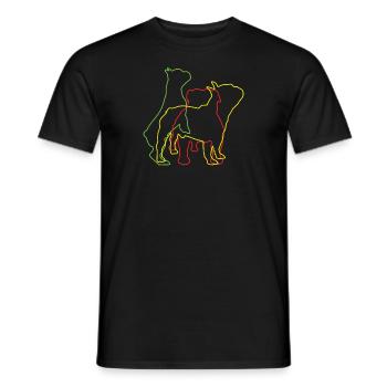 Chien Bulldog Dog Propriétaire Gechenkidee - T-shirt homme - noir - Devant - AI Model Male 178 light (178cm)