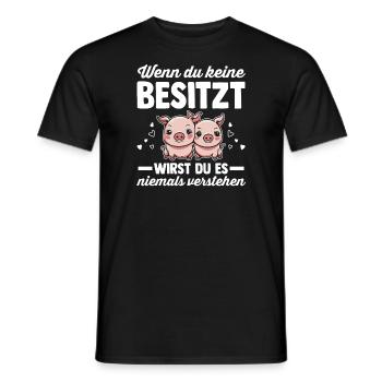 Schwein Landwirt Schweinezüchter Geschenk - Männer T-Shirt - Schwarz - Vorne - AI Model Male 178 light (178cm)