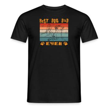 Chien Bulldog Dog Propriétaire Gechenkidee - T-shirt homme - noir - Devant - AI Model Male 178 light (178cm)