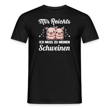 Schwein Landwirt Schweinchen Geschenk - Männer T-Shirt - Schwarz - Vorne - AI Model Male 178 light (178cm)