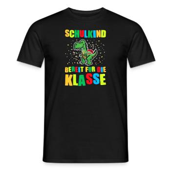 Schulkind Dino Einschulung Geschenk - Männer T-Shirt - Schwarz - Vorne - AI Model Male 178 light (178cm)