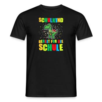 Schulkind Dino Schulanfänger Geschenk - Männer T-Shirt - Schwarz - Vorne - AI Model Male 178 light (178cm)