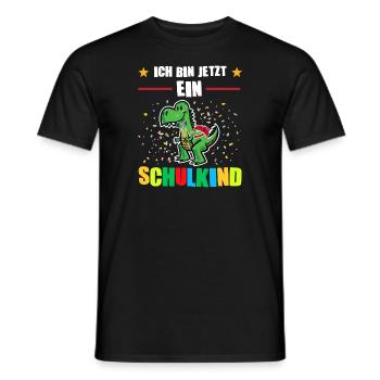 Schulkind Dino Erstklässler Geschenk - Männer T-Shirt - Schwarz - Vorne - AI Model Male 178 light (178cm)