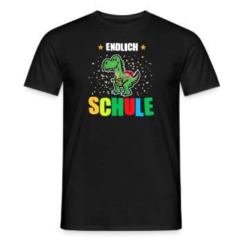 Schulkind Dino Schulbeginn Geschenk - Männer T-Shirt - Schwarz - Vorne - AI Model Male 178 light (178cm)