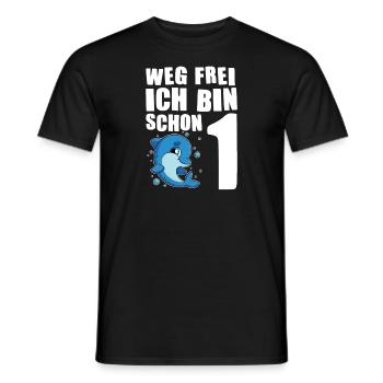 1. Geburtstag Delfin 1 Jahr alt Geschenk - Männer T-Shirt - Schwarz - Vorne - AI Model Male 178 light (178cm)