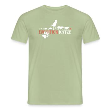 Katzenfreund, Katzenzubehör Geschenk - Männer T-Shirt - Sage - Vorne - AI Model Male 178 light (178cm)