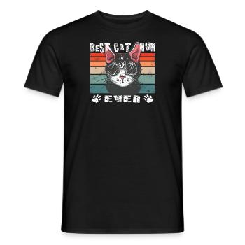 Cat lover, cat accessory gift - Men's T-Shirt - black - Front - AI Model Male 178 light (178cm)