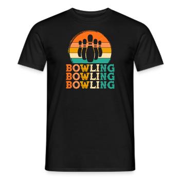Bowling Retro Design Bowling Geschenk - Männer T-Shirt - Schwarz - Vorne - AI Model Male 178 light (178cm)