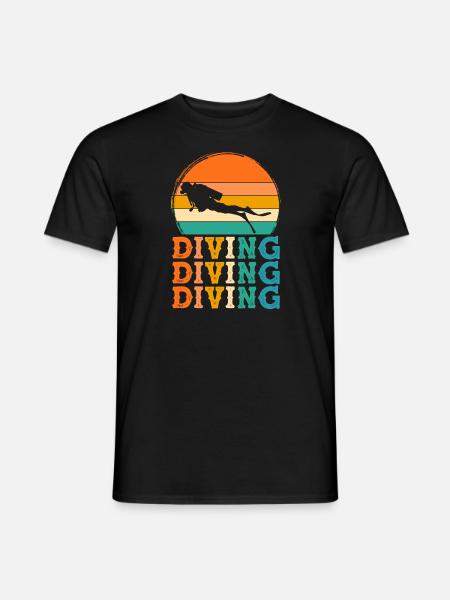 Tauchen Retro-Design Tauchen Geschenk - Männer T-Shirt - Schwarz