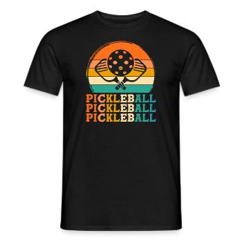 pickleball player retro design pickleball player G - Männer T-Shirt - Schwarz - Vorne - AI Model Male 178 light (178cm)