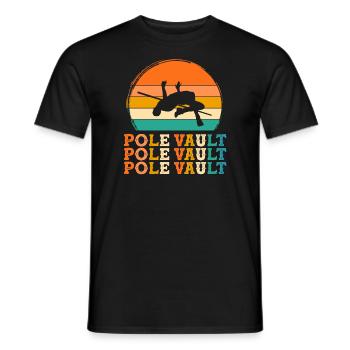 Stabhochsprung Retro-Design Stabhochsprung Geschen - Männer T-Shirt - Schwarz - Vorne - AI Model Male 178 light (178cm)