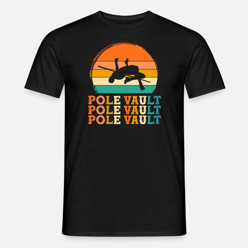 Stabhochsprung Retro-Design Stabhochsprung Geschen - Männer T-Shirt - Schwarz
