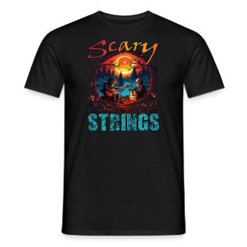 Halloween Guitar Teacher Camping Skull Gothic - Men's T-Shirt - black - Front - AI Model Male 178 light (178cm)