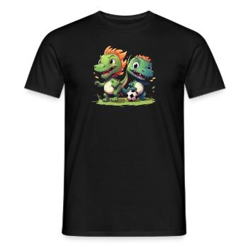 Dino Footballeur - T-shirt homme - noir - Devant - AI Model Male 178 light (178cm)