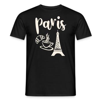 Cadeau Design graphique Paris Tour Eiffel France - T-shirt homme - noir - Devant - AI Model Male 178 light (178cm)