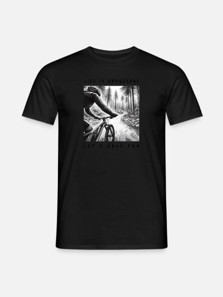 Life is , let's have fun. - Men's T-Shirt - black