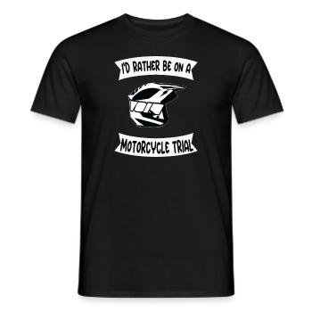 Ich würde lieber an einer Motorrad Trial teilnehme - Männer T-Shirt - Schwarz - Vorne - AI Model Male 178 light (178cm)