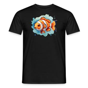 Clownfish Colorful In Aquarium Cute Cute Nemo - Men's T-Shirt - black - Front - AI Model Male 178 light (178cm)
