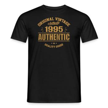 Authentic 1995 Cadeau D'anniversaire Original 1995 - T-shirt homme - noir - Devant - AI Model Male 178 light (178cm)