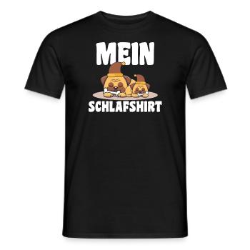 Schlafanzug Mops Mops-Liebhaber Geschenk - Männer T-Shirt - Schwarz - Vorne - AI Model Male 178 light (178cm)