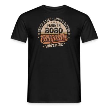 2020 Jahrgang Geboren 2020 Vintage Jubiläumsgeschenk - Männer T-Shirt - Schwarz - Vorne - AI Model Male 178 light (178cm)
