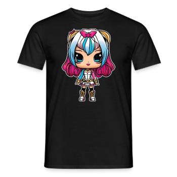 Niedliches Anime Manga Girl - Männer T-Shirt - Schwarz - Vorne - AI Model Male 178 light (178cm)