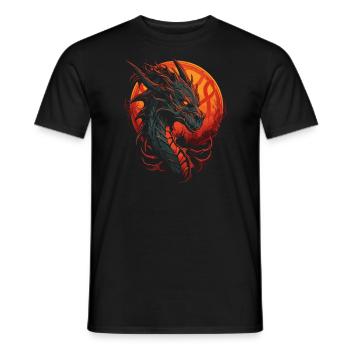 Feuerdrache mythologisches Wesen - Männer T-Shirt - Schwarz - Vorne - AI Model Male 178 light (178cm)