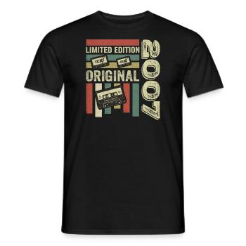 Vintage 2007 - Retro Geburtstagsspruch 2007 - Männer T-Shirt - Schwarz - Vorne - AI Model Male 178 light (178cm)