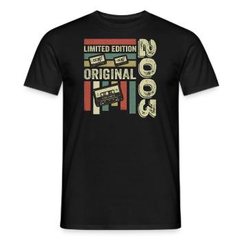 Millésime 2003 - citation d’anniversaire rétro 2003 - T-shirt homme - noir - Devant - AI Model Male 178 light (178cm)