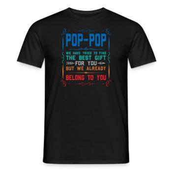 pop-pop Vatertag pop-pop Geschenk - Männer T-Shirt - Schwarz - Vorne - AI Model Male 178 light (178cm)