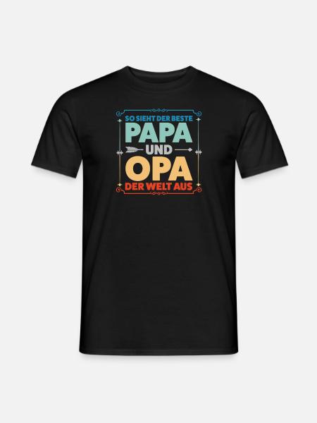 Papa & Opa Familie Vater Geschenk - Männer T-Shirt - Schwarz