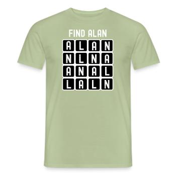 Finde die (anale) Wortsuche von Alan - Männer T-Shirt - Sage - Vorne - AI Model Male 178 light (178cm)