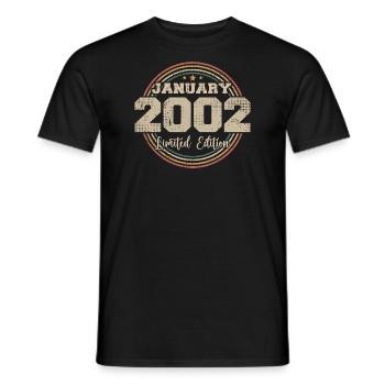 Les légendes sont nées en janvier 2002 - T-shirt homme - noir - Devant - AI Model Male 178 light (178cm)