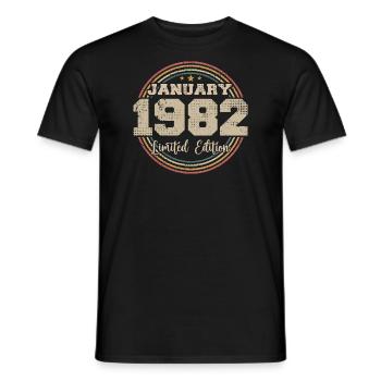 Die Legenden wurden im Januar 1982 geboren - Männer T-Shirt - Schwarz - Vorne - AI Model Male 178 light (178cm)