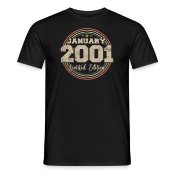 Les légendes sont nées en janvier 2001 - T-shirt homme - noir - Devant - AI Model Male 178 light (178cm)
