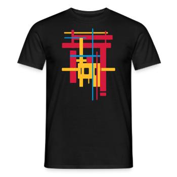Abstract - Men's T-Shirt - black - Front - AI Model Male 178 light (178cm)