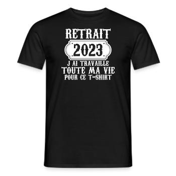 Retraité 2023 humour retraite cadeau pour retraité - T-shirt homme - noir - Devant - AI Model Male 178 light (178cm)