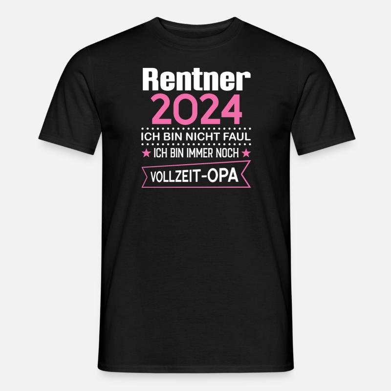 Rentner 2024 Opa Rentner Geschenk - Männer T-Shirt - Schwarz
