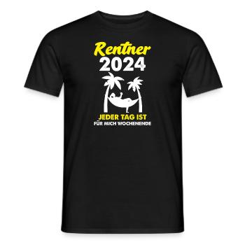 Rentner 2024 Rente Rente 2024 Geschenk - Männer T-Shirt - Schwarz - Vorne - AI Model Male 178 light (178cm)