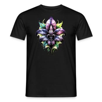 Fleur de Lys, Lilie, Mardi Gras, Frankreich Wappen - Männer T-Shirt - Schwarz - Vorne - AI Model Male 178 light (178cm)